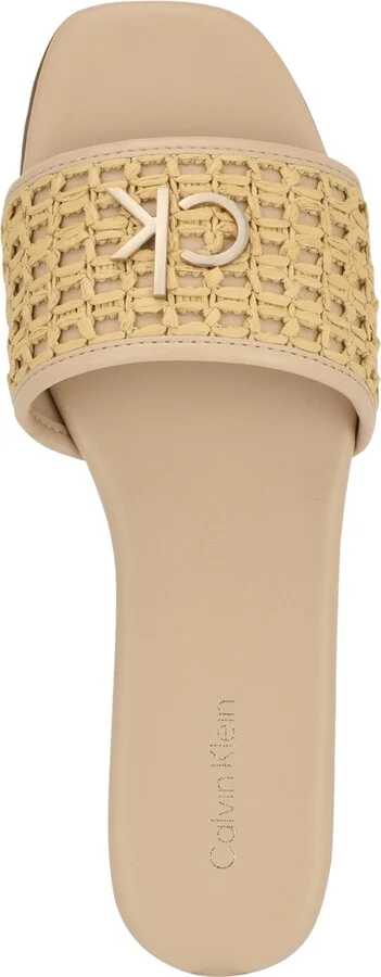Calvin Klein Women's Yolla Single Band Flat Slip-On Sandals - Light Natural/Beige - Image 4