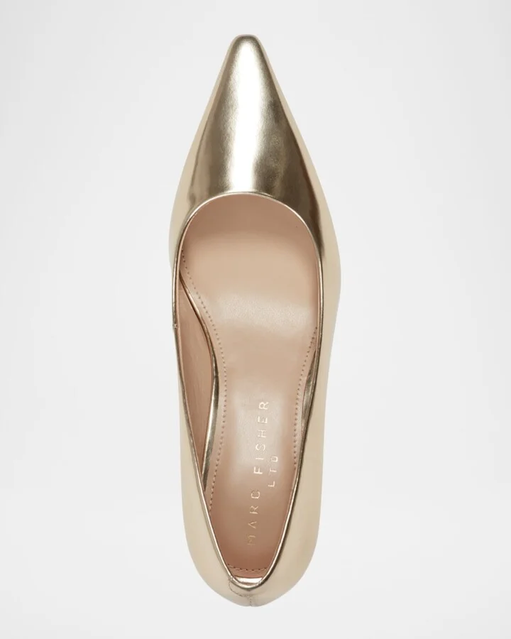 Calynna Metallic Leather Kitten-Heel Pumps - Image 4