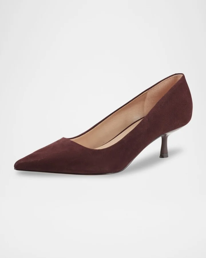 Calynna Suede Kitten-Heel Pumps - Image 3