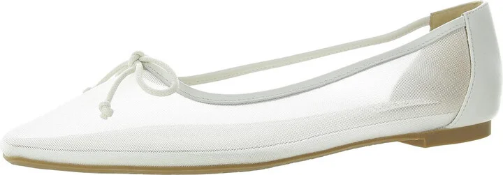 Cam Womens Mesh Inset Faux Leather Ballet Flats