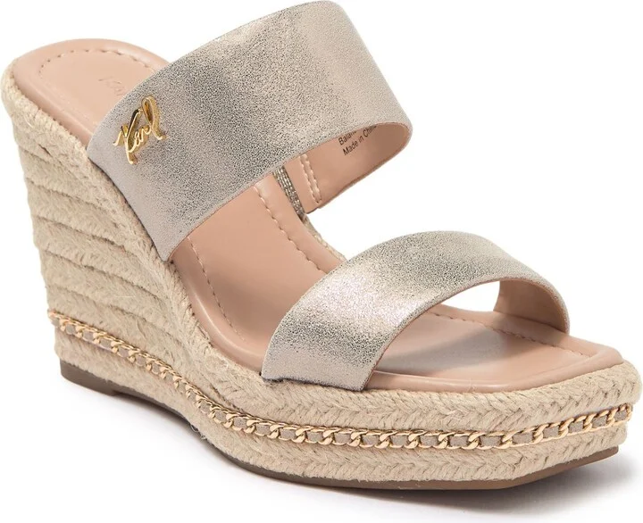 Cambia Chain Espadrille Platform Wedge Mule
