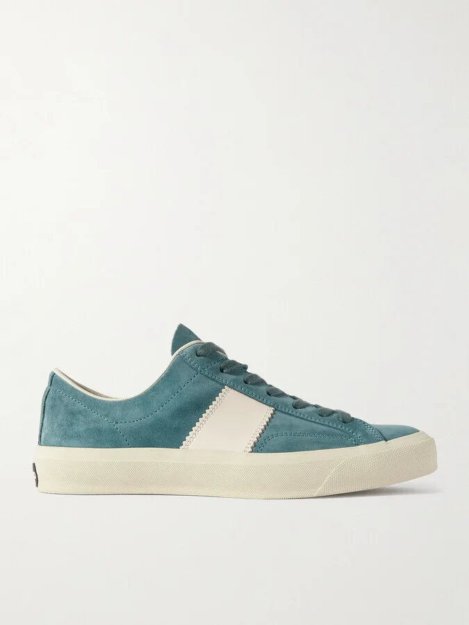 Cambridge Leather-Trimmed Suede Sneakers