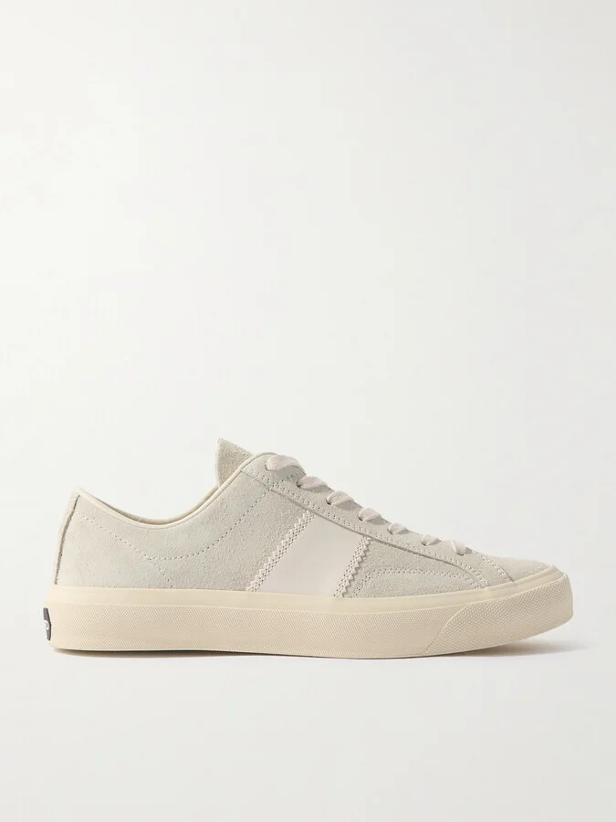 Cambridge Leather-Trimmed Suede Sneakers