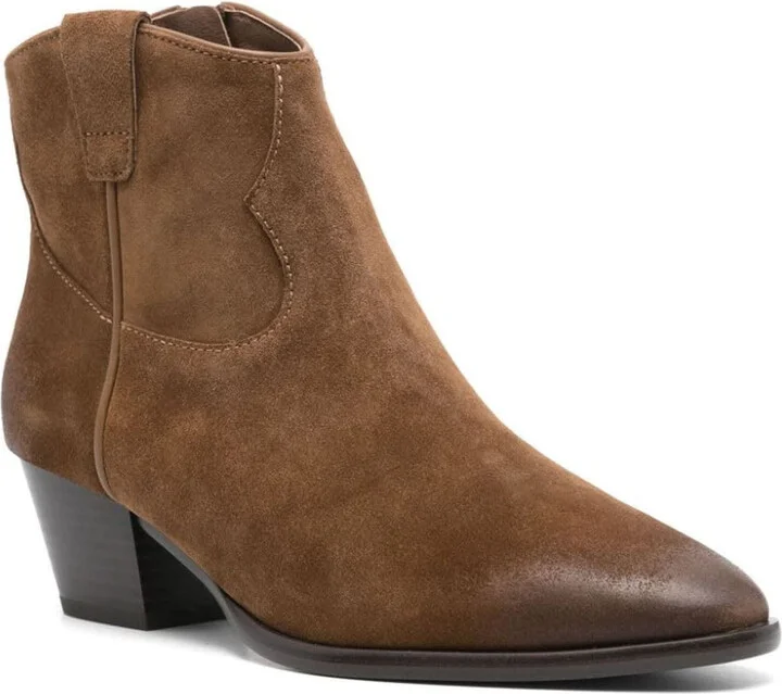 Camel Brown Calf Suede Fame Boots - Image 3