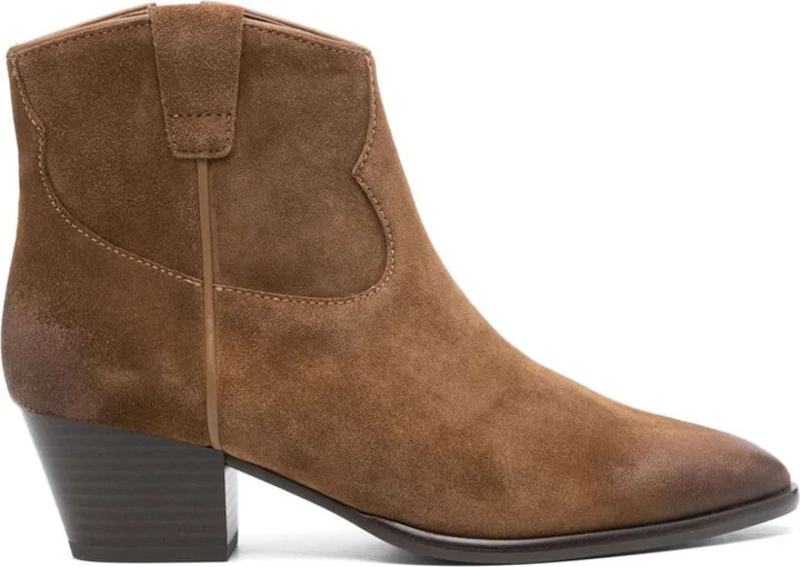 Camel Brown Calf Suede Fame Boots - Image 4