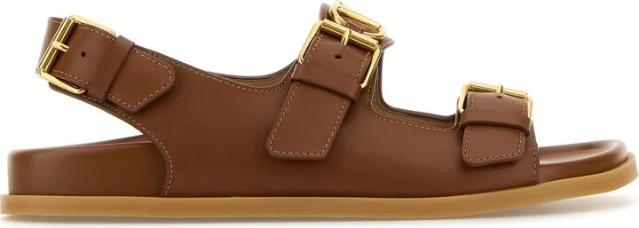 Camel leather sandals