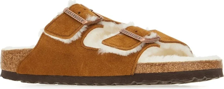Camel Shearling Arizona Sandals - Image 2