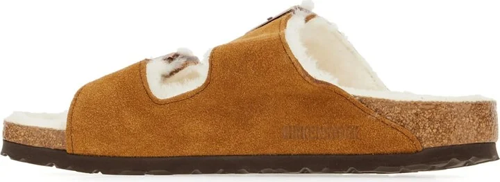 Camel Shearling Arizona Sandals - Image 3
