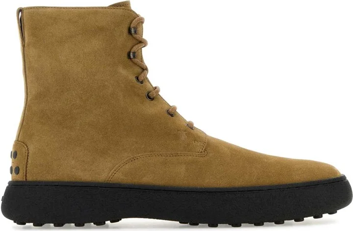 Camel Suede Ankle Boots