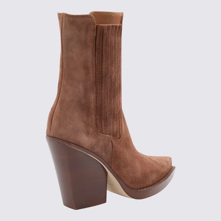 Camel Suede Boots - Image 3