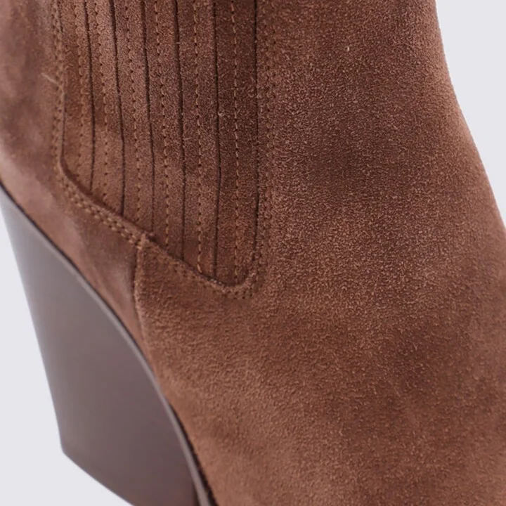 Camel Suede Boots - Image 4