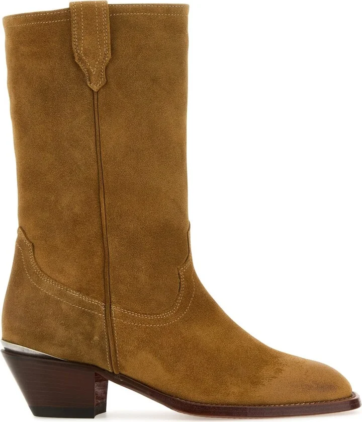 Camel suede Durango ankle boots