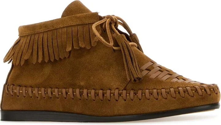 Camel Suede Felsa Lace-up Shoes - Image 2