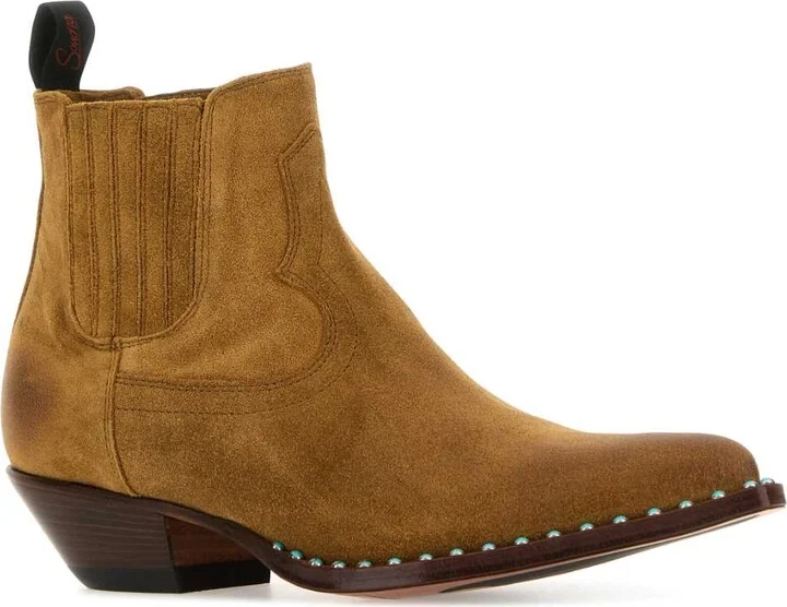 Camel Suede Hidalgo Mini Ankle Boots - Image 2