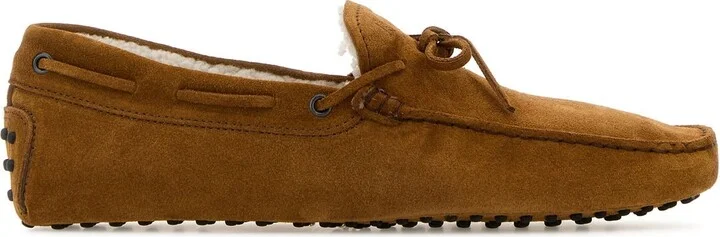 Camel suede loafers