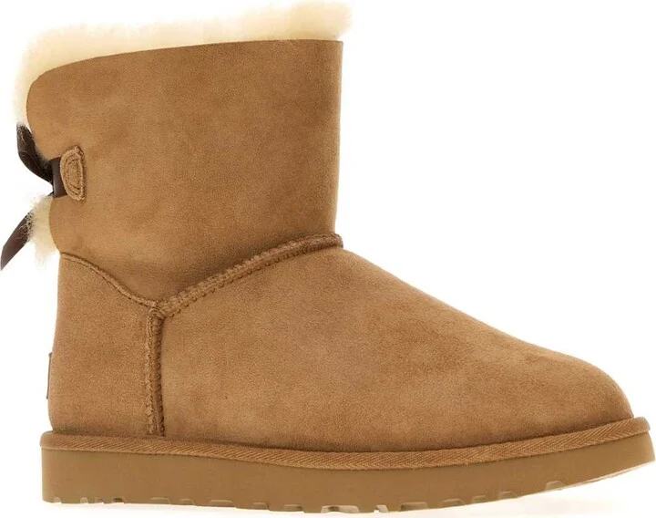 Camel Suede Mini Bailey Bow Ankle Boots - Image 2