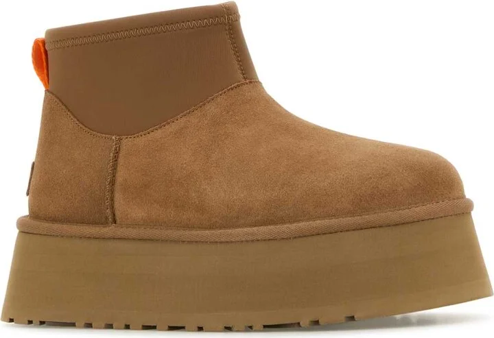 Camel Suede Mini Dipper Ankle Boots - Image 2