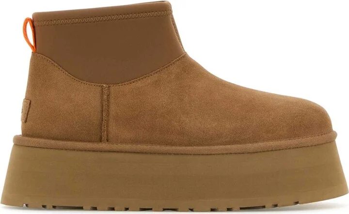 Camel Suede Mini Dipper Ankle Boots