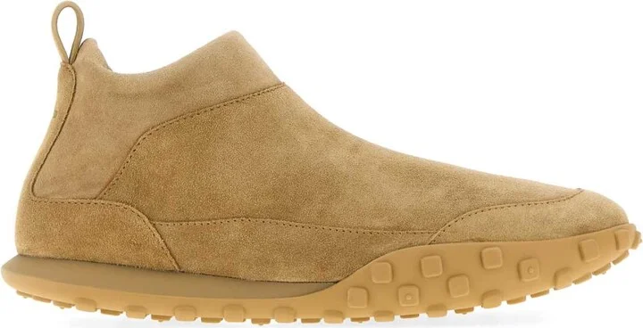 Camel Suede Moon Slip Ons