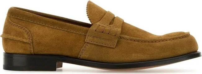 Camel suede Pembrey loafers