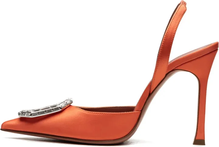 Camelia 105mm satin slingback pumps - Image 4