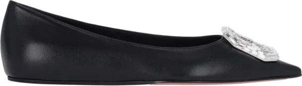 Camelia Ballerinas In Black Hammered Leather