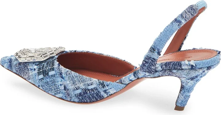 Camelia Crystal Buckle Pointed Toe Slingback Pump - Image 2