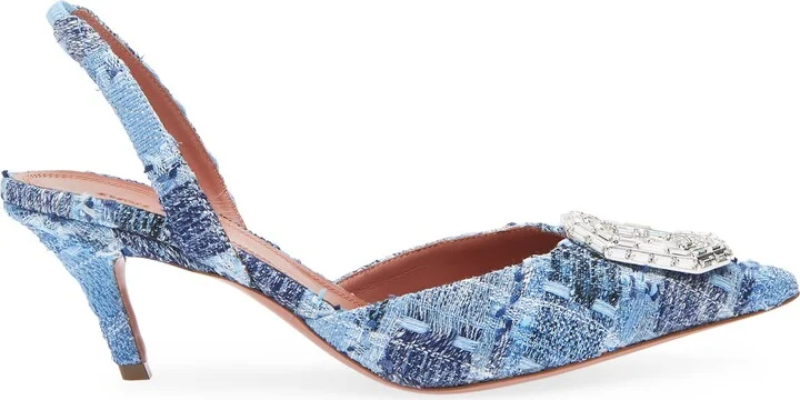 Camelia Crystal Buckle Pointed Toe Slingback Pump - Image 3