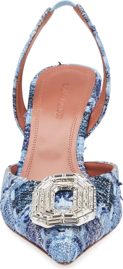 Camelia Crystal Buckle Pointed Toe Slingback Pump - Image 4