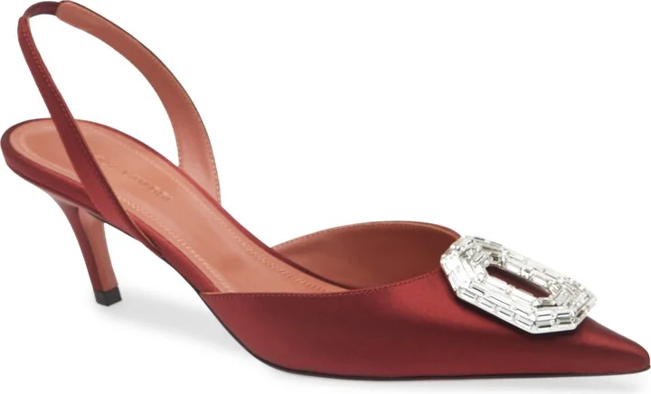 Satin Wine White Buckle