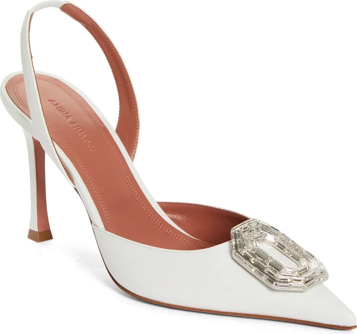 Camelia Crystal Buckle Slingback Pump