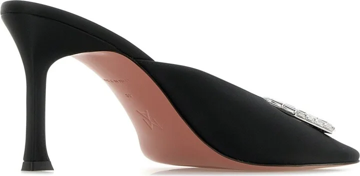 Camelia Mule 90 Satin Black White - Image 3