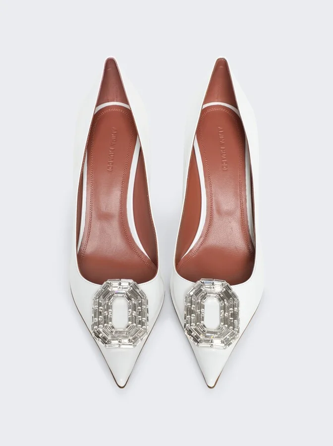 Camelia Patent Leather Pumps White