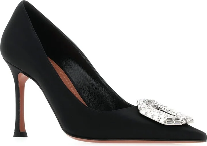 Camelia Pump 90 Satin Black White - Image 2