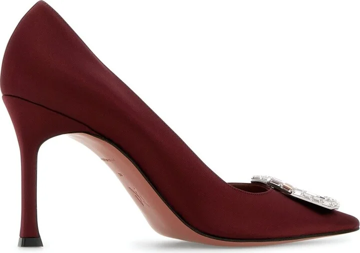 Camelia Pump 90 Satin Wine White B - Image 3