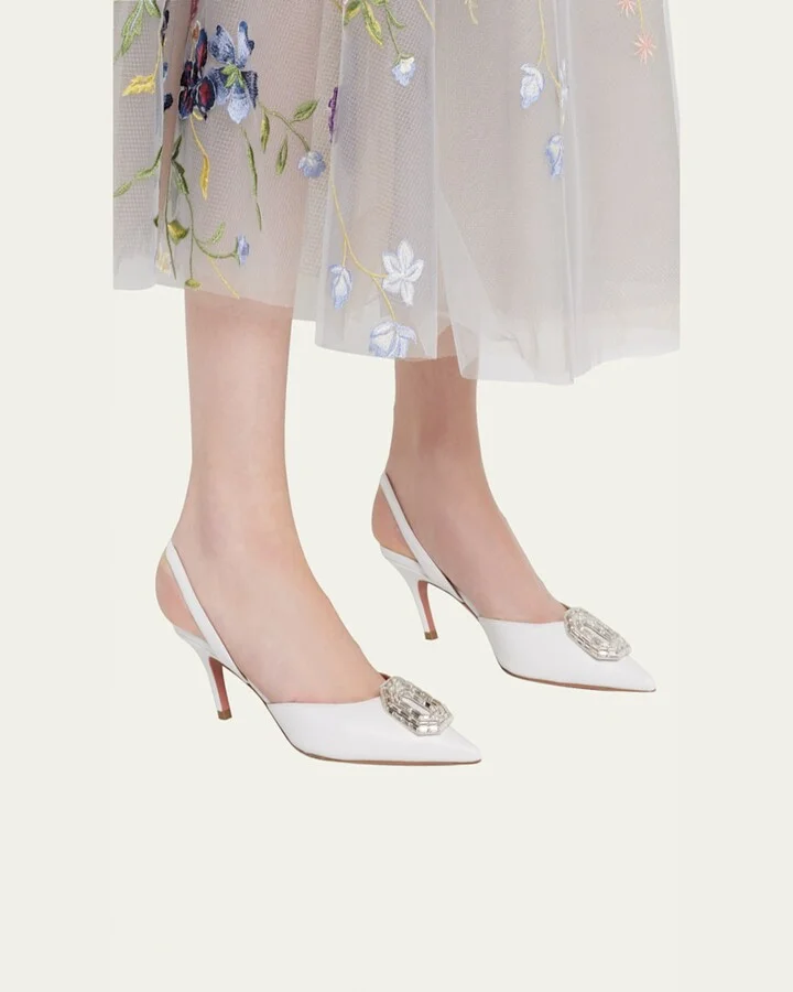 Camelia Satin Crystal Halter Pumps - Image 2