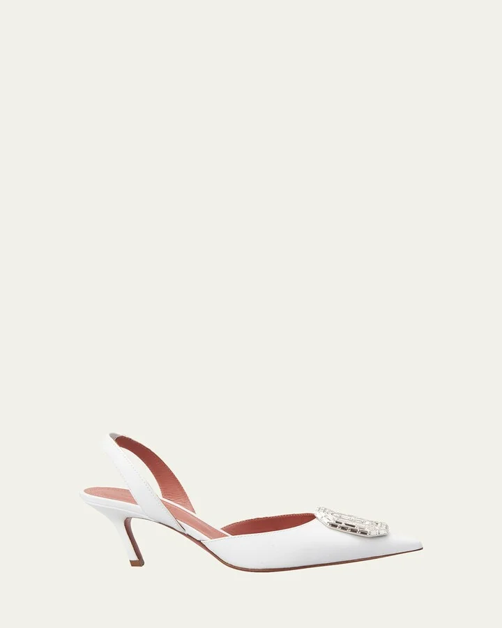 Camelia Satin Crystal Halter Pumps