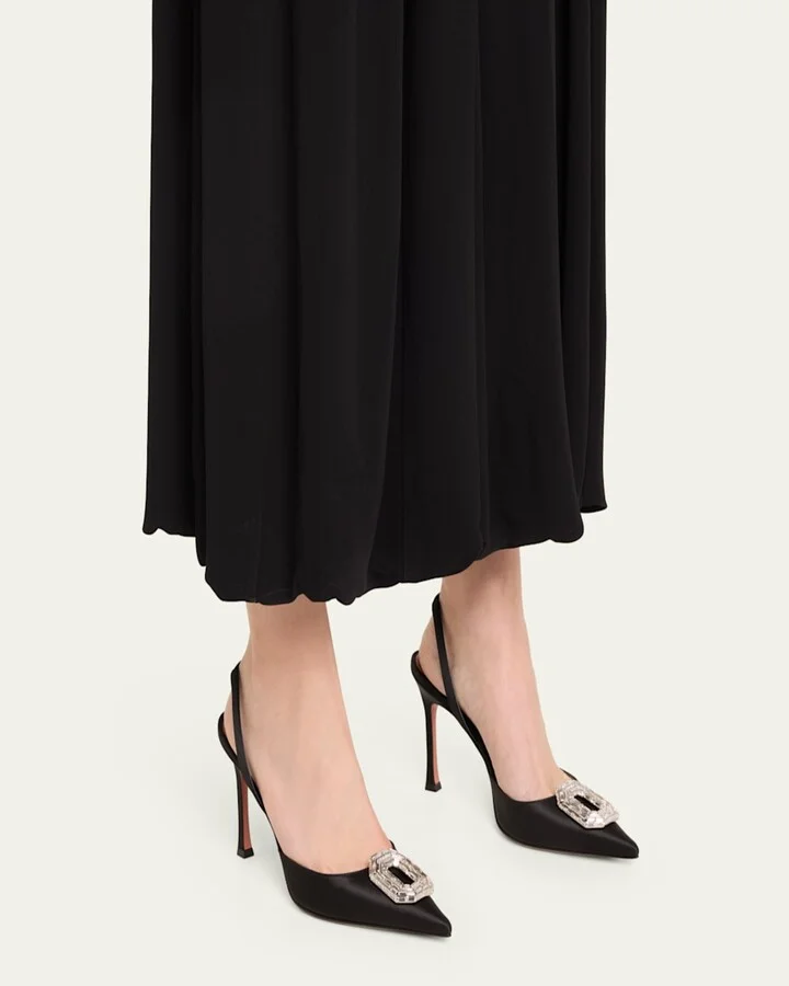 Camelia Silk Crystal Halter Pumps - Image 7