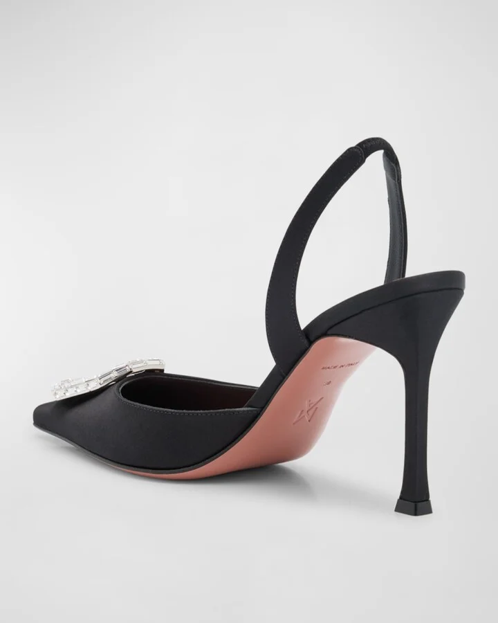 Camelia Silk Crystal Halter Pumps - Image 2