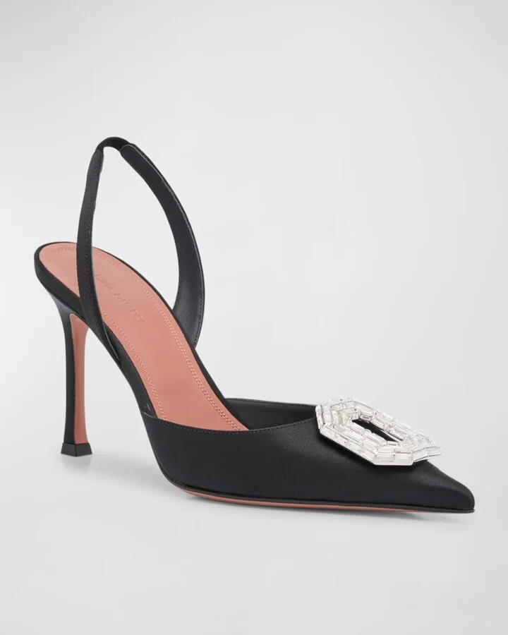 Camelia Silk Crystal Halter Pumps - Image 5