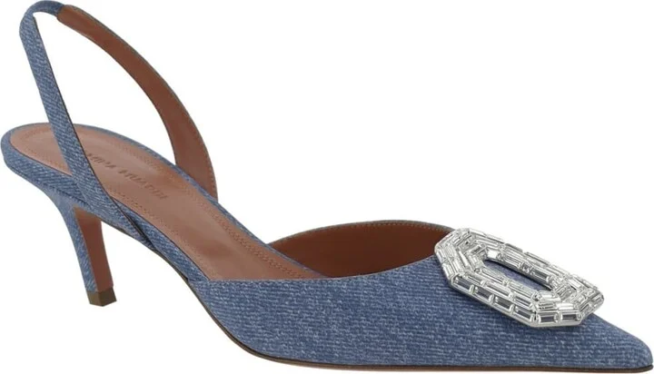Camelia Sling 60 Printed Denim Pumps - Image 2