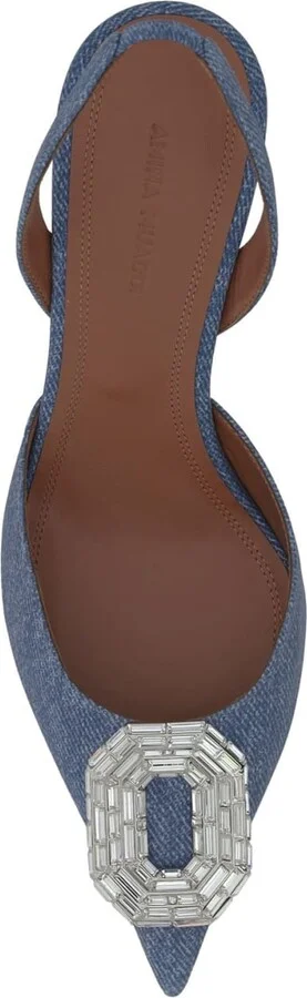 Camelia Sling 60 Printed Denim Pumps - Image 4