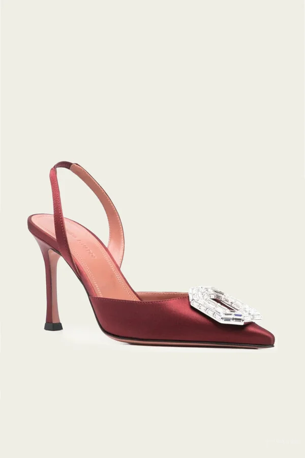 Camelia Sling 90 in Satin Red - Image 2