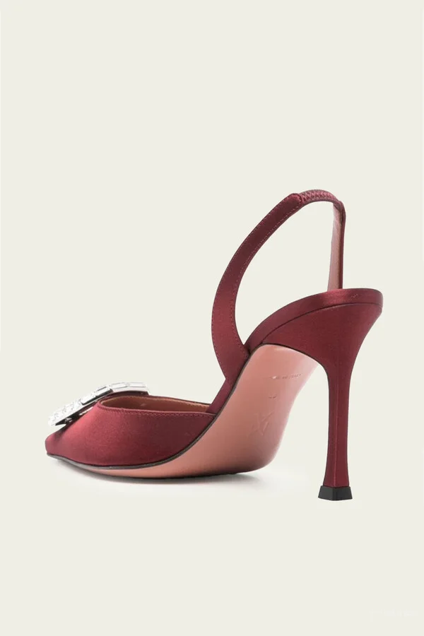 Camelia Sling 90 in Satin Red - Image 3