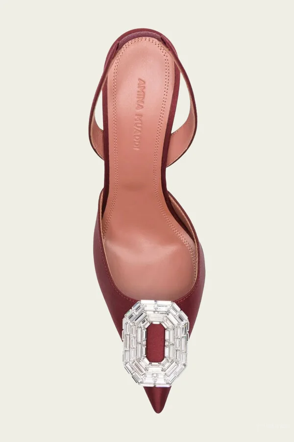 Camelia Sling 90 in Satin Red - Image 4