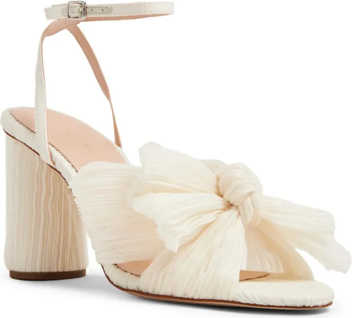 Camellia pleated-bow 90mm sandals - Image 2