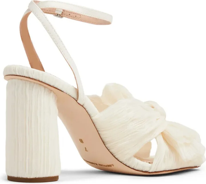 Camellia pleated-bow 90mm sandals - Image 3
