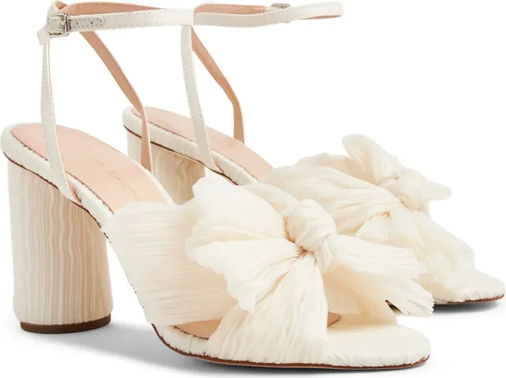 Camellia pleated-bow 90mm sandals - Image 4