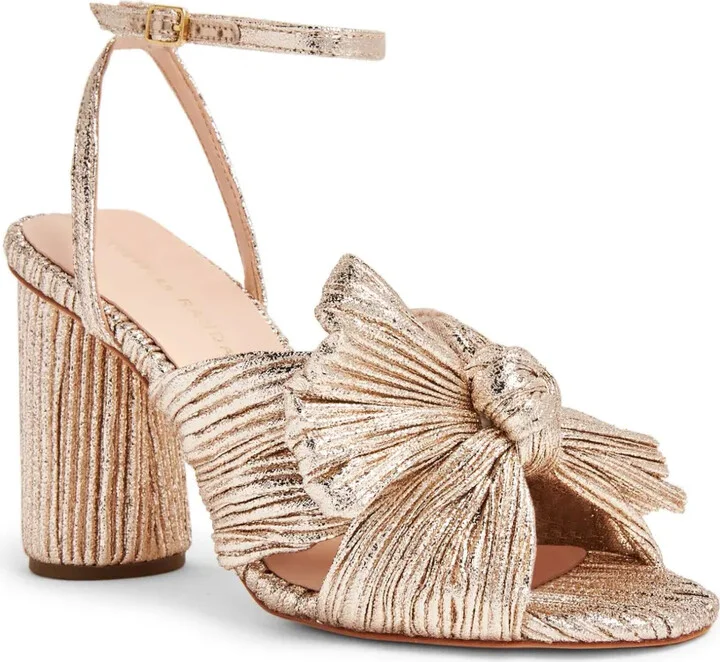 Camellia pleated knot 90mm sandals - Image 2