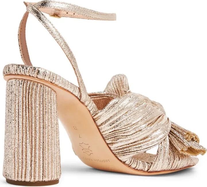 Camellia pleated knot 90mm sandals - Image 3